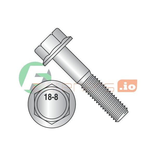 Newport Fasteners Not Graded, 1/2"-13 Flange Bolt, Plain 18-8 Stainless Steel, 1-1/4 in L, 200 PK 855669 - main